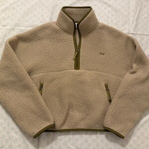 TNA Cream Fleece with Olive Accents